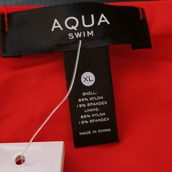 NEW Aqua Swim XL Stretch String Bikini Bottoms Black & Red Adjustable Ties 2PC - Picture 10 of 16